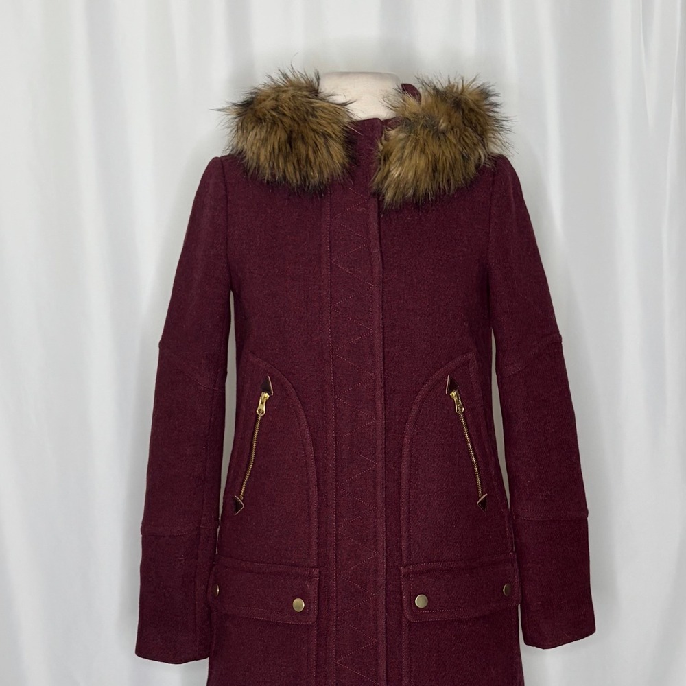 J.Crew J. CREW Chateau Parka Italian Wool Stadium Cloth Nello Gori Size 00 - Picture 4 of 16
